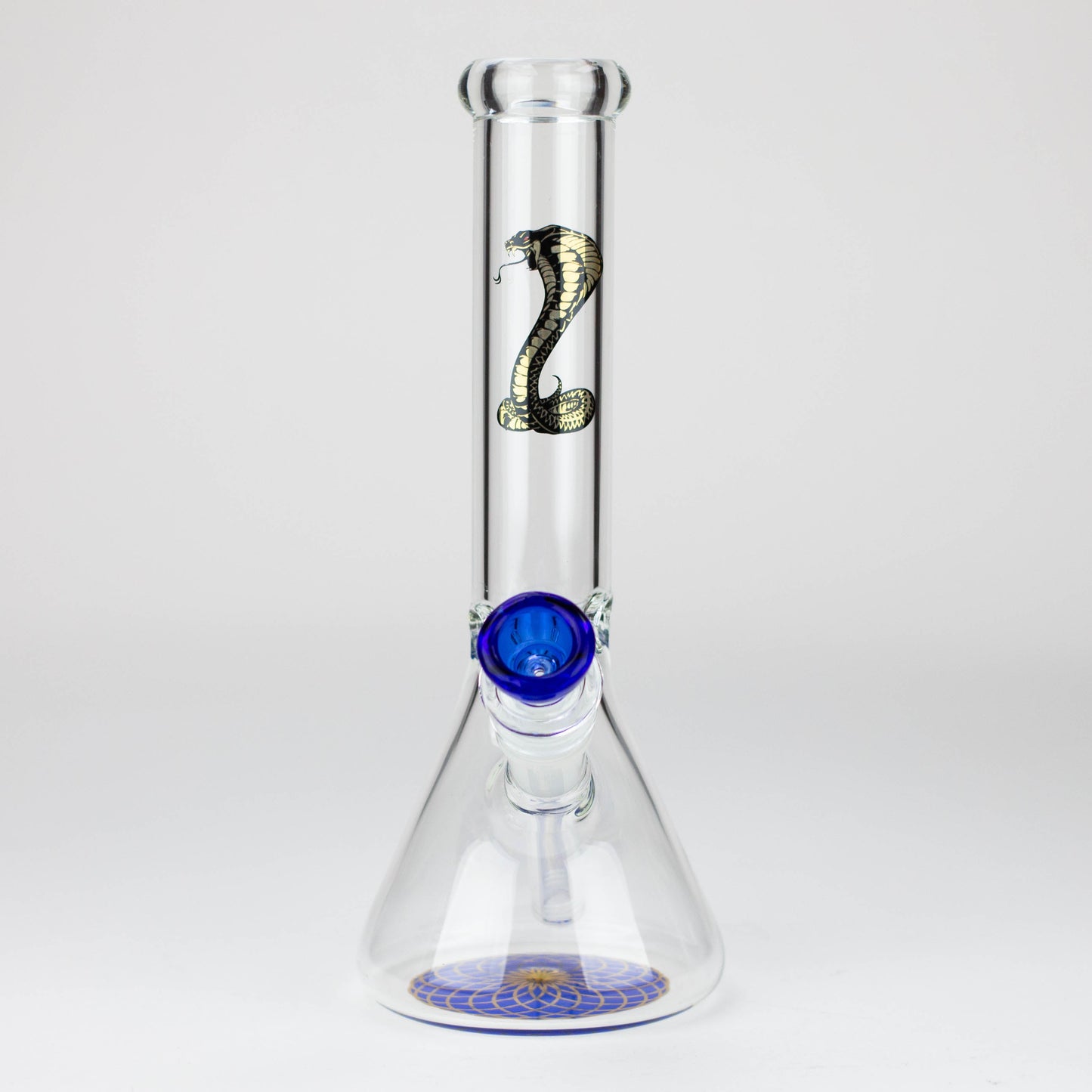 9.5" Gold Cobra beaker glass water bong (Wide)_9