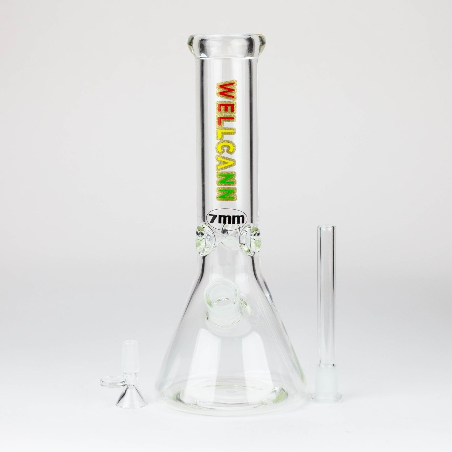 WellCann -12" 7mm glass bong with Glitter Logo_8