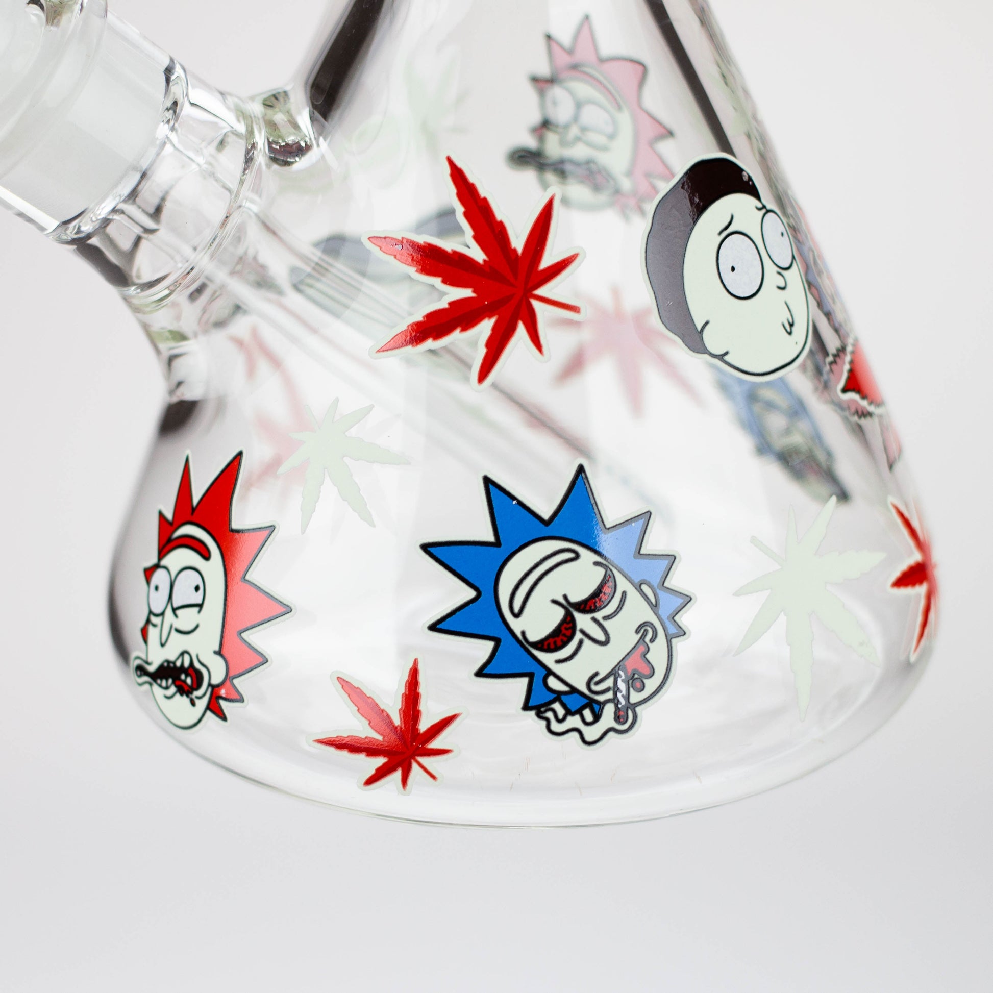 13.5” RM cartoon 9 mm glass Glow beaker water bong [GB21009]_12