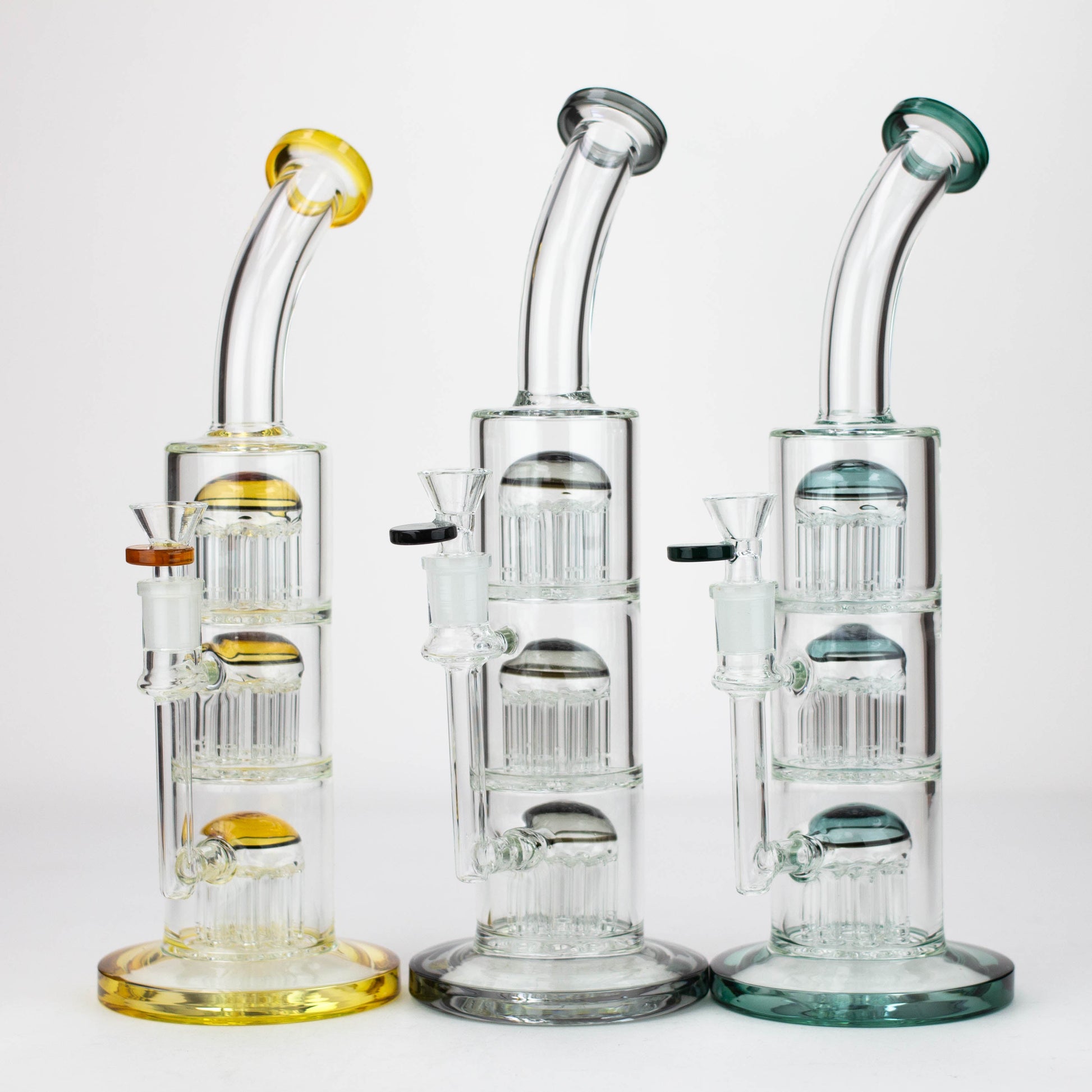 13'' Triple 8arms perc glass bong [G31022]_0