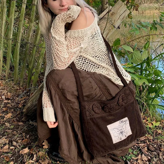 y2k Fairy Grunge Kawaii High-Waisted Vintage Brown Long Pleated Skirt Midi Skirt Women Korean Harajuku Retro Mall Goth Clothes