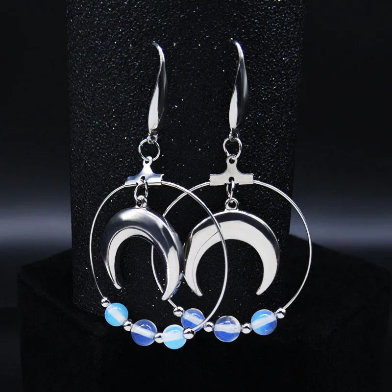 witchcraft moon Opal earrings