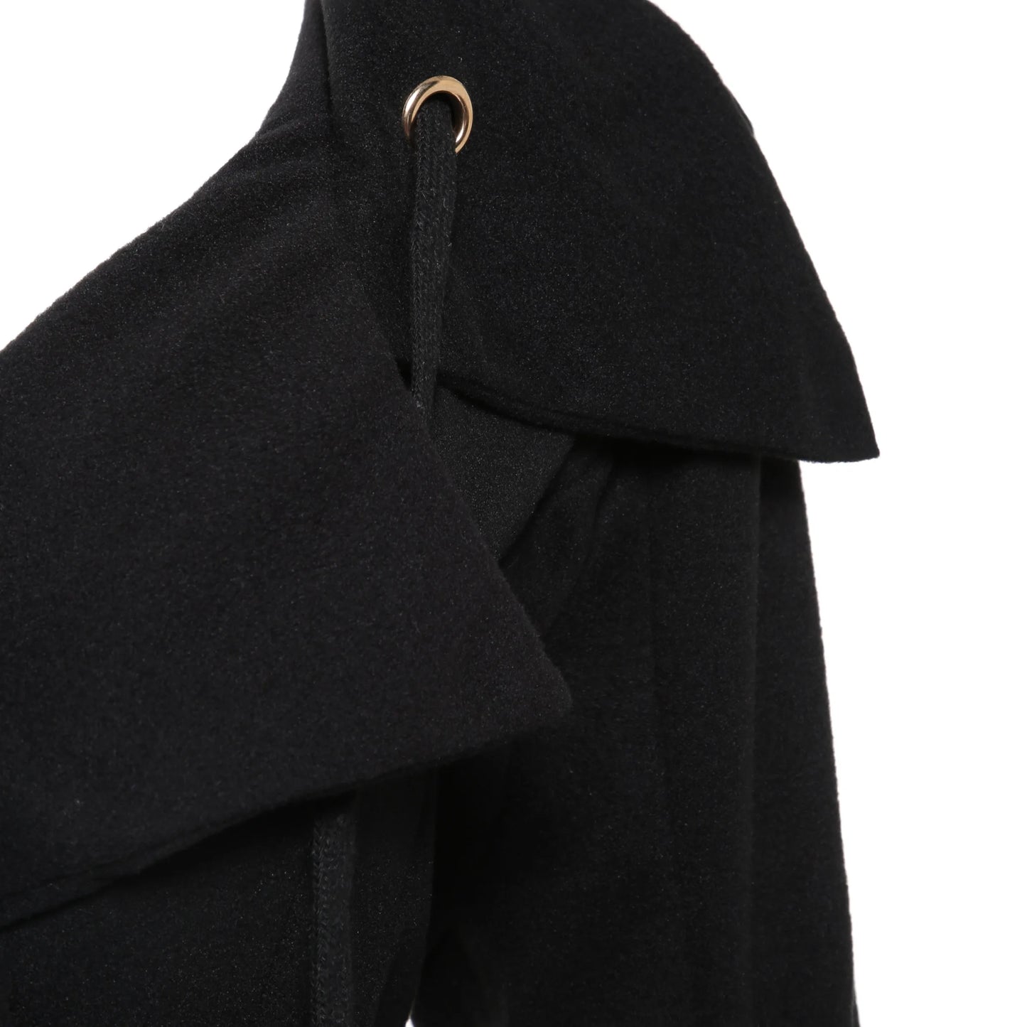 Rosetic Gothic Long Trench Coat Black Slim Asymmetric Lapel Collar Button Elegant Autumn Winter Vintage Goth Overcoat Outwears