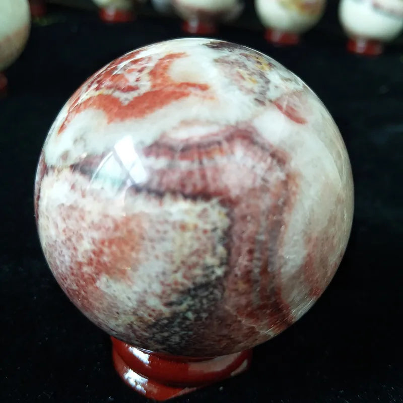 Natural Stone Sphere Rhodochrosite Crystal Ball Home Room Decorated High Quality Ornaments Witchcraft Spiritual Healing Crystals