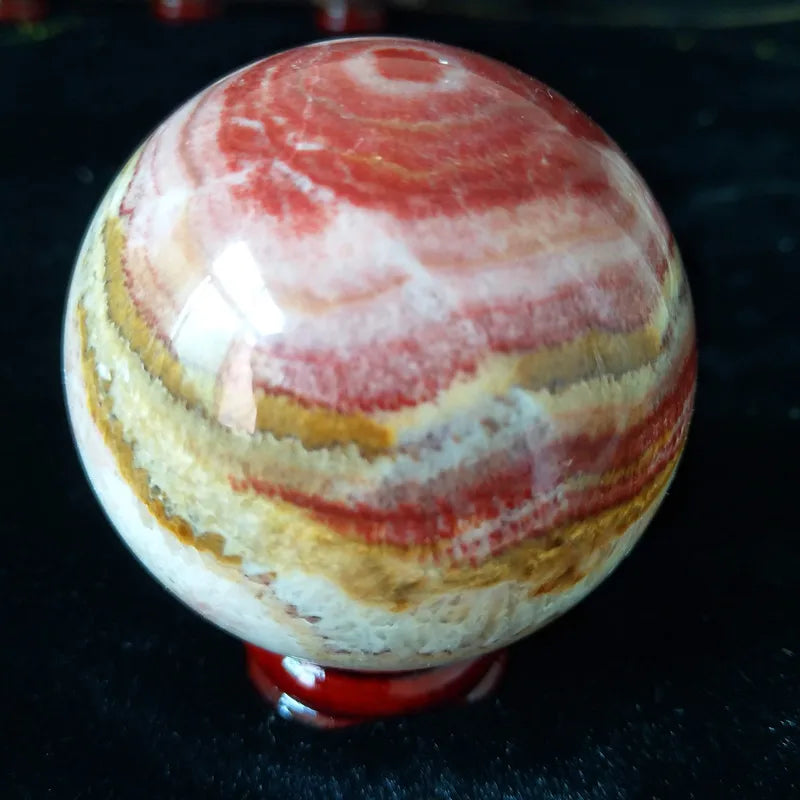 Natural Stone Sphere Rhodochrosite Crystal Ball Home Room Decorated High Quality Ornaments Witchcraft Spiritual Healing Crystals