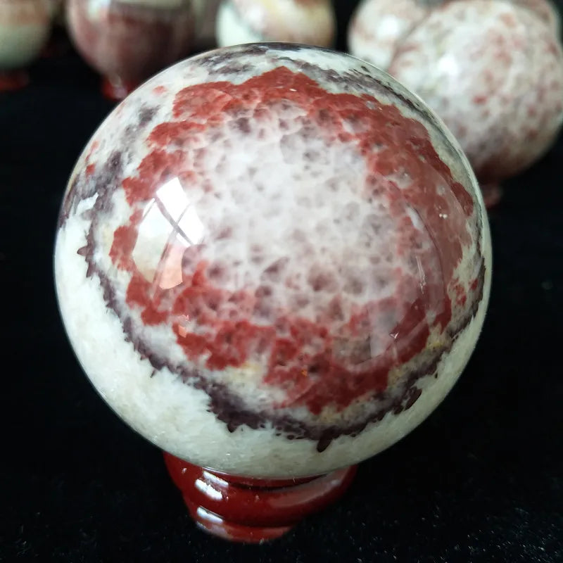 Natural Stone Sphere Rhodochrosite Crystal Ball Home Room Decorated High Quality Ornaments Witchcraft Spiritual Healing Crystals