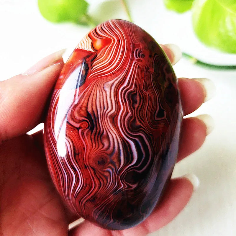 Natural Stone Real Sardonyx Agate Palm Hand Play Witchcraft Supplies Meditation Spiritual Decor Home Decoration Healing Crystals