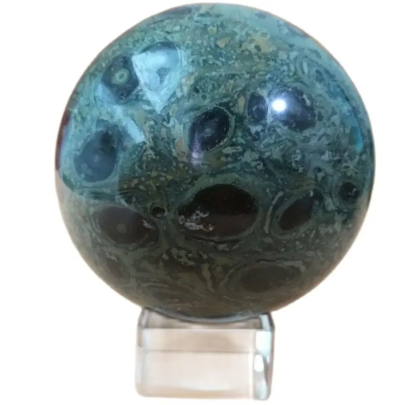 Natural Stone Green Peacock Crystal Ball Beautiful Sphere Desk Room Decor Feng Shui Energy Reiki Ornaments witchcraft Meditation