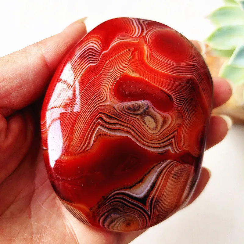 Natural Stone Real Sardonyx Agate Palm Hand Play Witchcraft Supplies Meditation Spiritual Decor Home Decoration Healing Crystals