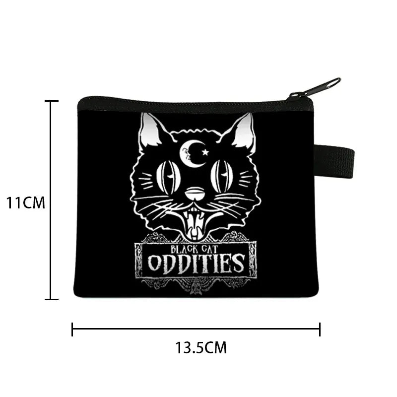 Witch Print Makeup Bag Cartoon Black Cat Ladies Cosmetic Bags Voodoo Doll / Witchcraft  Mini Cosmetic Bag Lipstick Bags gift