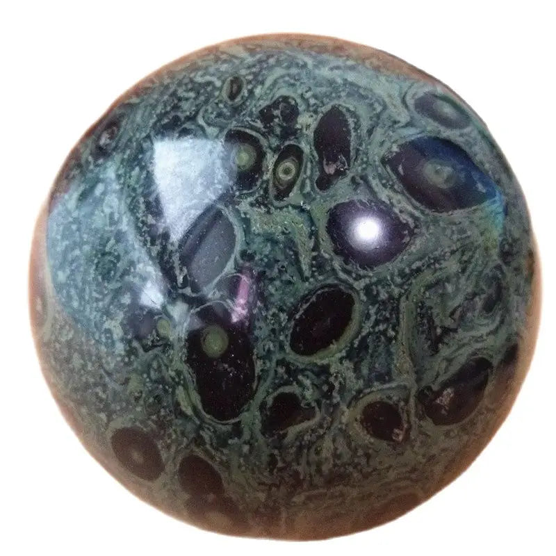 Natural Stone Green Peacock Crystal Ball Beautiful Sphere Desk Room Decor Feng Shui Energy Reiki Ornaments witchcraft Meditation