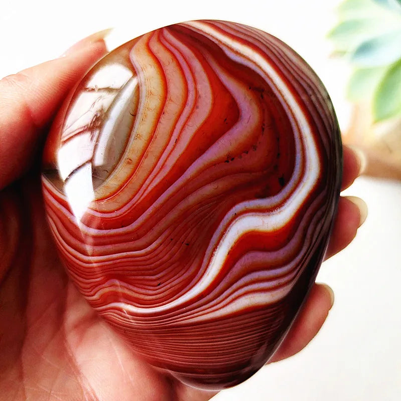 Natural Stone Real Sardonyx Agate Palm Hand Play Witchcraft Supplies Meditation Spiritual Decor Home Decoration Healing Crystals