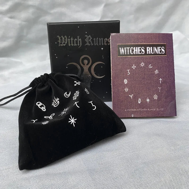 Tarot Cards Witch Witchcraft Wood Runes Stone Set Witches Rune Set Board Game Table Game Divination Runestones Tarot Decks